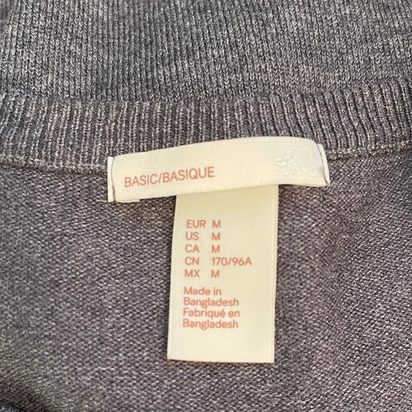 4 NWOT H&M basics crew neck sweaters. In Navy, blush & 2 in gray. All mediums. - Picture 5 of 8